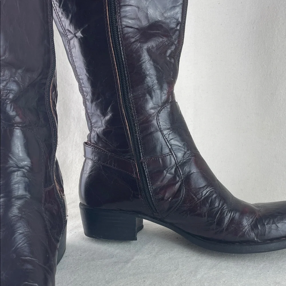 Born Leather Knee-High Deep Burgundy Boots Size 11